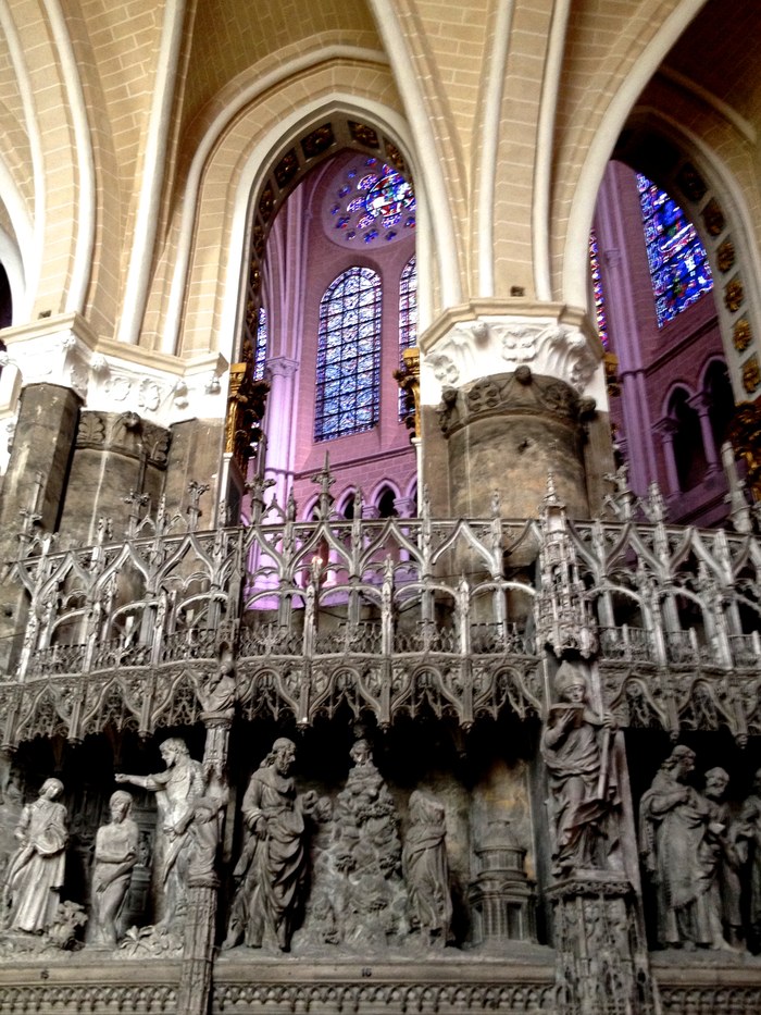 Chartres Cathedral interior stone carvings
